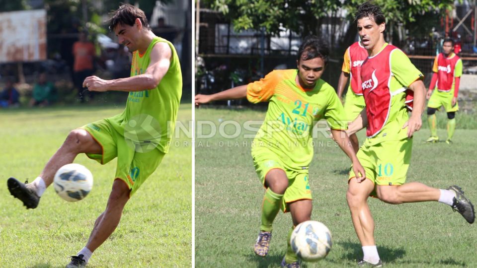 Roberto Alviz saat mengikuti latihan bersama skuad Persebaya Surabaya. Copyright: &copy; Kurniawan/INDOSPORT